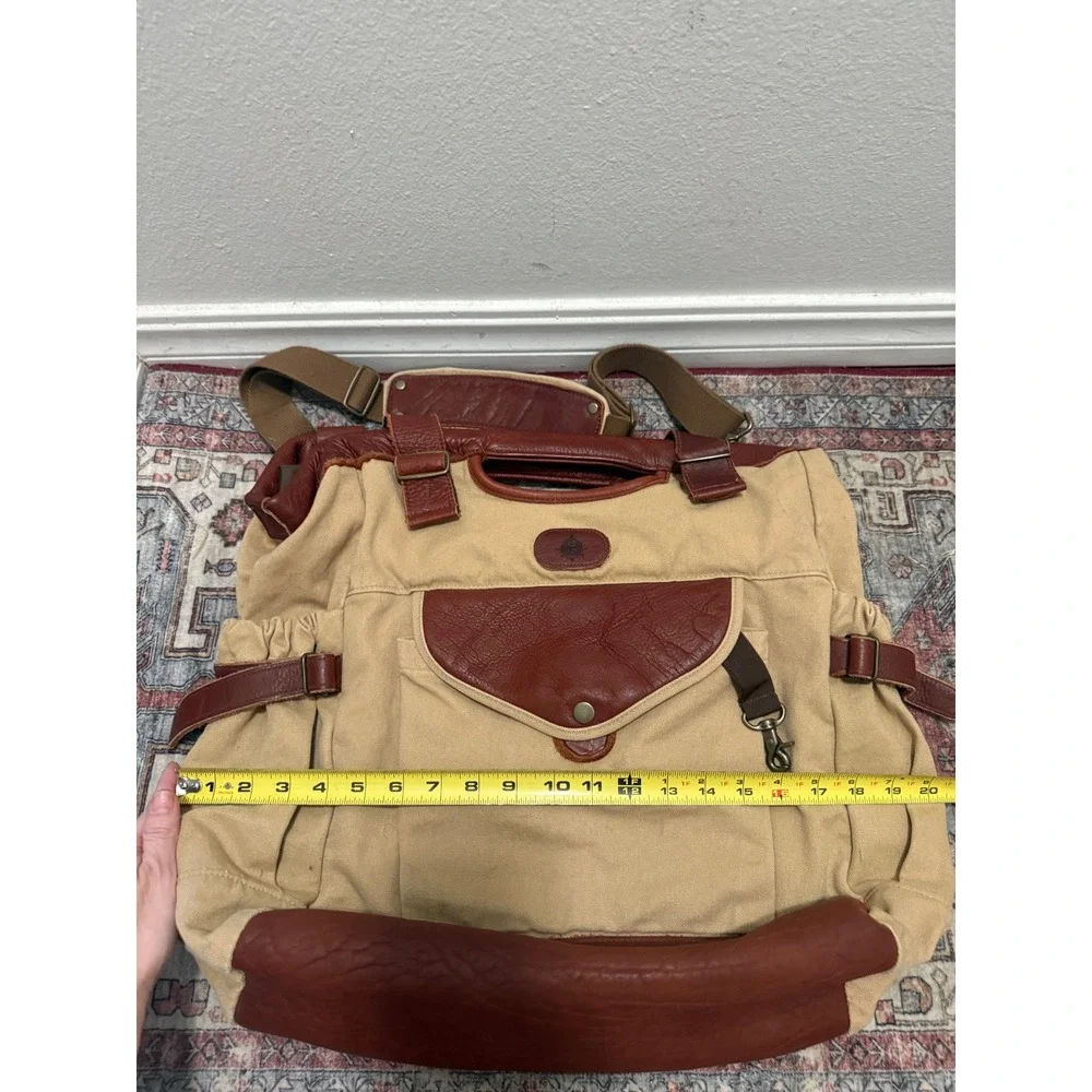 Buffalo Jackson Canvas Brown Leather Messenger Bag Crossbody Field Bag 19x14